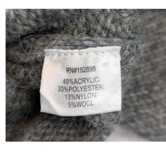 Q&A Gray Textured Knit Balloon Sleeve Sweater Wool Blend – Size XL - Picture 9 of 9